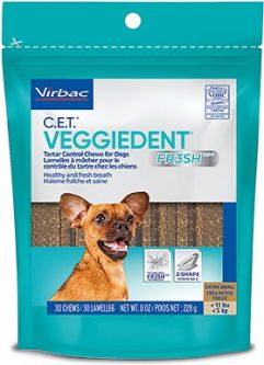 C.E.T. VeggieDent FR3SH Tartar Control Chews for Extra Small 30 ct