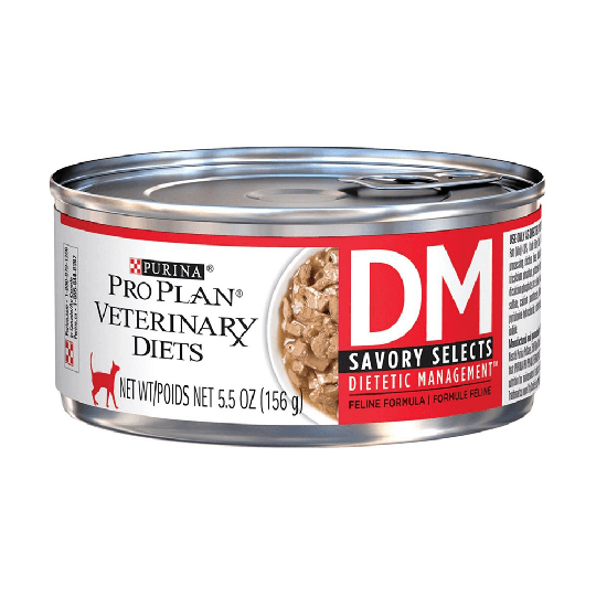 Purina Pro Plan Veterinary Diets DM Dietetic Management Savory Selects Cat Food 5.5 oz (24 Cans)