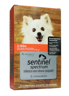 Sentinel Spectrum For Dogs 2-8 lbs 6 Month